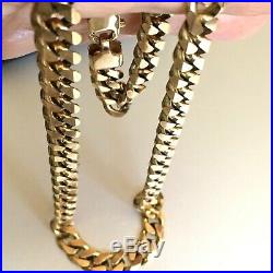 HEAVY 9ct SOLID YELLOW GOLD MEN'S CURB SUPERB CHAIN NECKLACE 20 1/4 68.7g