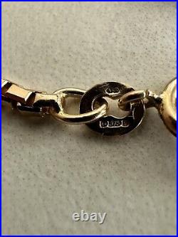HEAVY Hallmarked 9Ct Gold Box Chain Necklace 8.82Gr, 2mm, 18, Sheffield 1978