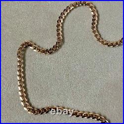 HEAVY ITALIAN UNOAERRE 9K 375 ROSE GOLD CURB LINK CHAIN NECKLACE 18.5 47cm 5.8g