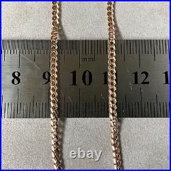 HEAVY ITALIAN UNOAERRE 9K 375 ROSE GOLD CURB LINK CHAIN NECKLACE 18.5 47cm 5.8g