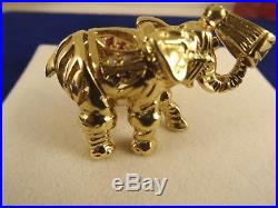 HEAVY Large Solid 9ct Gold ELEPHANT Pendant Hm 3D 5cm 25gr Moveable Gift cx930