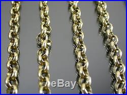 HEAVY VINTAGE 9ct GOLD BELCHER LINK NECKLACE CHAIN 20 inch C. 1980