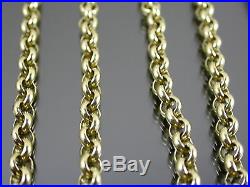 HEAVY VINTAGE 9ct GOLD BELCHER LINK NECKLACE CHAIN 21 inch