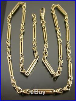 HEAVY VINTAGE 9ct GOLD BYZANTINE & BATON LINK NECKLACE CHAIN 26 inch C. 1970