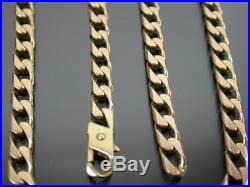 HEAVY VINTAGE 9ct GOLD CURB LINK NECKLACE CHAIN 18 1/2 inch C. 1980