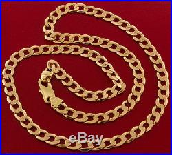 Hallmarked 9 ct Gold Heavy Italian Curb Chain 21.5 RRP £1085 BWZ6