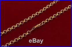 Hallmarked 9 ct Gold Solid Belcher Chain 22 RRP £610 BXQ14