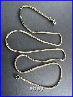 Hallmarked 9Ct Gold Square Foxtail Chain Necklace 4.48Gr, 56.5Cm London 1977