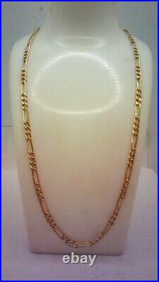 Hallmarked 9ct Gold Figaro Chain 21 in Length. (D)