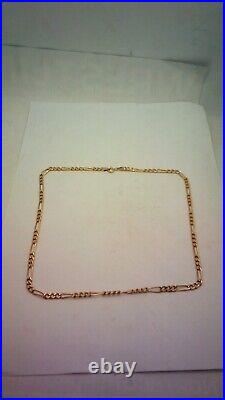 Hallmarked 9ct Gold Figaro Chain 21 in Length. (D)