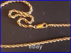 Hatton Jewellers 9ct Yellow Gold Italian Made Diamond Cut Rope Chain 18 6g