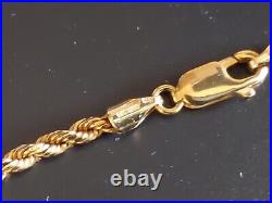 Hatton Jewellers 9ct Yellow Gold Italian Made Diamond Cut Rope Chain 18 6g
