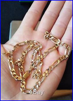 Heavy 19.8 GRAM 9ct Gold Figaro Chain/necklace- 20+1/2 inches