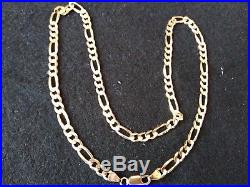Heavy 19.8 GRAM 9ct Gold Figaro Chain/necklace- 20+1/2 inches