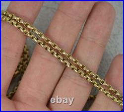 Heavy 58 Long 9ct Gold Belcher Link Necklace Muff Guard Chain c1880