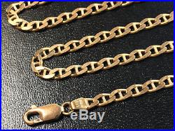 Heavy 9 ct Gold Fully Hallmarked Flat Link Anchor Chain 18.5 inches