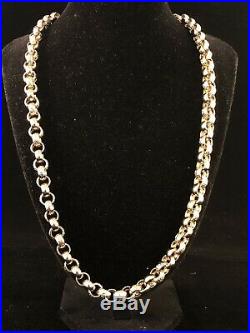 Heavy 9ct Gold 24 Belcher Chain Over 94gs Not Curb Keeper