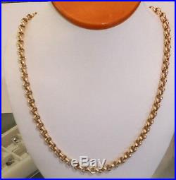 Heavy 9ct Gold Belcher Chain / Necklace Full Hallmarks 22 inches. A6834