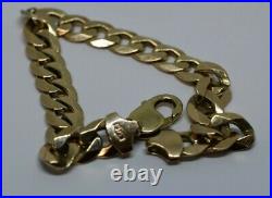 Heavy 9ct Gold Curb Bracelet Well Hallmarked Oz chain 30.6g massive