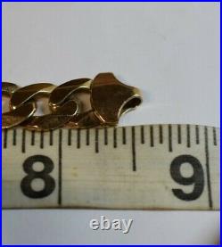 Heavy 9ct Gold Curb Bracelet Well Hallmarked Oz chain 30.6g massive