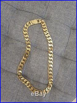 Heavy 9ct Gold Curb Chain 24 Yellow Gold Hallmarked 224g approx