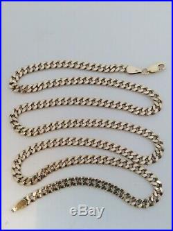 Heavy 9ct Gold Curb Chain Necklace