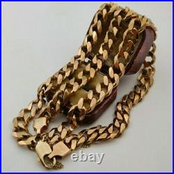 Heavy 9ct Gold Semi Rose Gold Curb Chain Necklace 72.8 grams