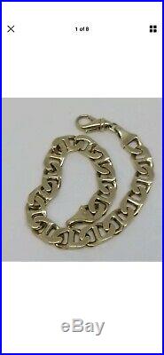Heavy 9ct Gold curb chain well hallmarked, solid chain 24.2g, Marine links