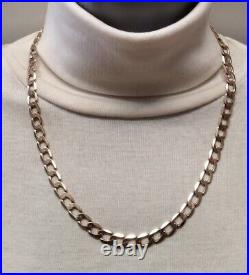 Heavy 9ct Gold curb chain well hallmarked, solid oz chain 28.6g