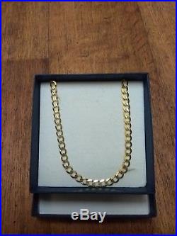 Heavy 9ct gold curb chain well hallmarked and solid, 10g