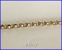 Heavy Antique Victorian 9ct Gold Barrel Clasp Belcher Necklace Chain 9 gram