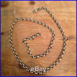 Heavy Hallmarked Vintage Solid 9ct Gold 20 Inch Belcher Neck Chain