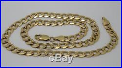 Heavy Solid 20 inch 9ct Hallmarked Yellow Gold Curb Link Chain 32g
