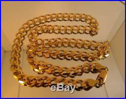 Heavy Solid 9ct Gold CURB Chain Necklace 18 22.3gr Hm RRP £1100 7mm links cx321