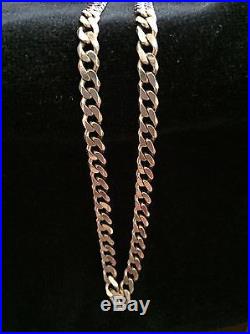 Heavy Solid 9ct Gold Flat Curb Link Neck Chain 31 1/2 Weight 27.5 Grams