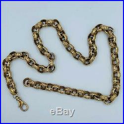 Heavy Solid 9ct Yellow Gold Patterned Belcher Chain 22 Necklace 68.5g #912