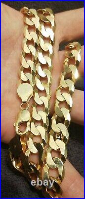 Heavy Solid Yellow 9ct Gold Curb Chain 4oz 30 Inch Display Box