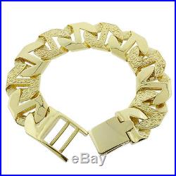 Heavy UK Hallmarked 9ct Gold Anchor Link Curb Bracelet 9 RRP £3450 (FQ8)