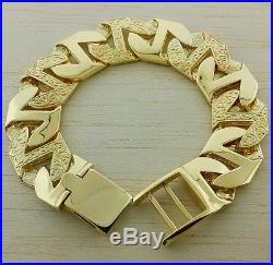 Heavy UK Hallmarked 9ct Gold Anchor Link Curb Bracelet 9 RRP £3450 (FQ8)