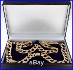 Heavy UK Hallmarked 9ct Gold Large Solid Curb Chain 85.7 G 30 RRP £3435 C19