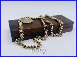 Heavy Vintage 9ct Solid Gold Rollerball Chain Necklace 53.24 grams
