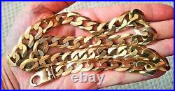 Heavy hallmarked 24 129.4g 9ct gold chunky chain in excellent condition