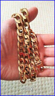 Heavy hallmarked 24 129.4g 9ct gold chunky chain in excellent condition