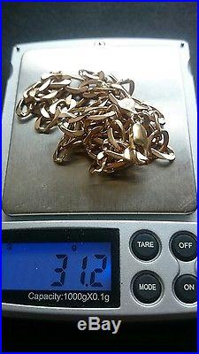 Heavyweight 9ct Gold Curb Chain 31.2 Grams. Stamped