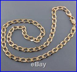Heavyweight British Hallmarked 9ct Gold Solid Curb Chain 22.5 RRP £1210 BAL14