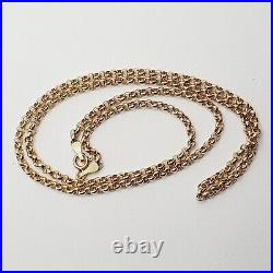 Hollow 9ct Fine BELCHER Links Pendant Chain Necklace 18'' Yellow Gold 2.20mm