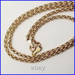 Hollow 9ct Fine BELCHER Links Pendant Chain Necklace 18'' Yellow Gold 2.20mm