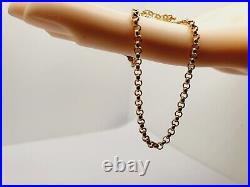 Hollow 9ct Fine BELCHER Links Pendant Chain Necklace 18'' Yellow Gold 2.20mm