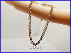 Hollow 9ct Fine BELCHER Links Pendant Chain Necklace 18'' Yellow Gold 2.20mm