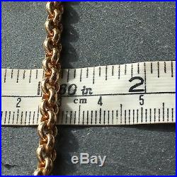 IMPRESSIVE 9ct YELLOW GOLD BELCHER HOLLOW LINK Chain 5mm Necklace 16.7g -19 3/4
